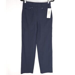 RHODE New Commuter Straight Leg Pants 4 Navy Blue Stretch High Rise 200256-405-4